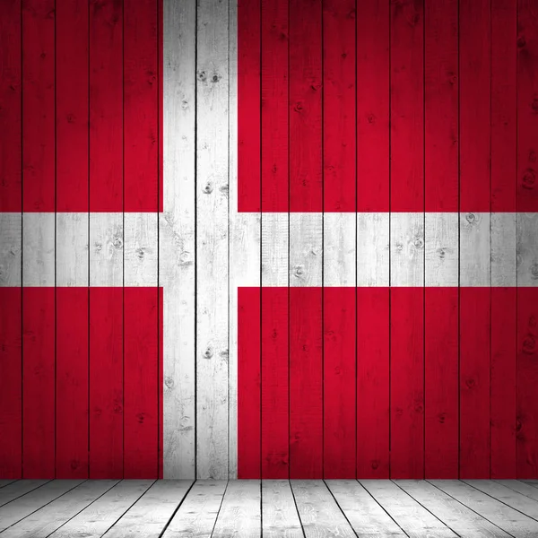 Σημαία Δανίας Ξύλινο Υπόβαθρο Απεικόνιση — Φωτογραφία Αρχείου