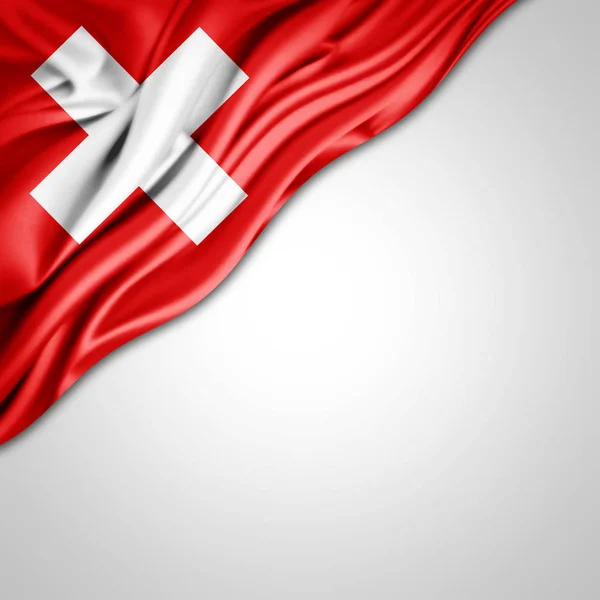 Vlajka Švýcarska Kopií Prostor Pro Ilustraci Textu — Stock fotografie
