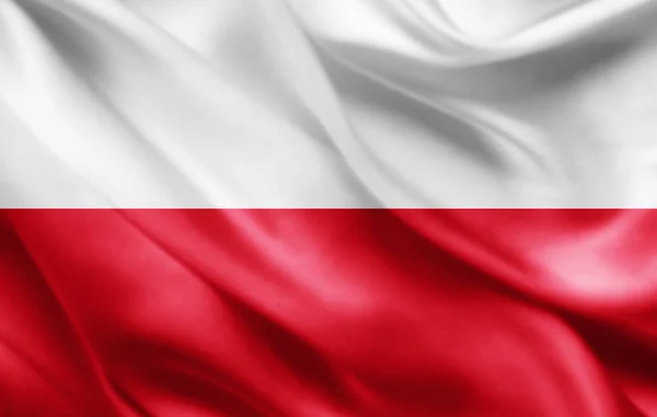 波兰国旗与复制空间为您的文本 — 图库照片