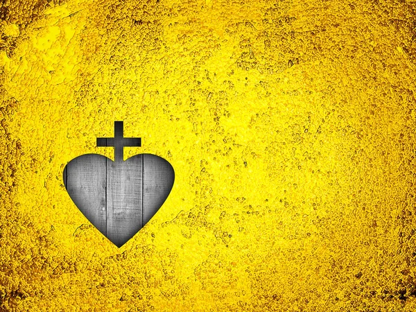 Σταυρός Καρδιά Σημάδι Θρησκευτικές — Φωτογραφία Αρχείου
