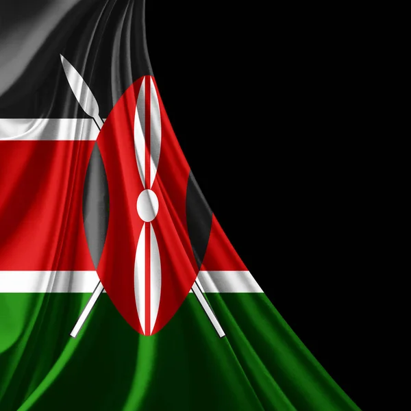 Bandiera Del Kenya Con Spazio Copia Del Testo Illustrazione — Foto Stock