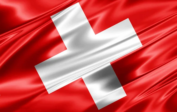 Bandeira Suíça Com Espaço Cópia Para Seu Texto Ilustração — Fotografia de Stock