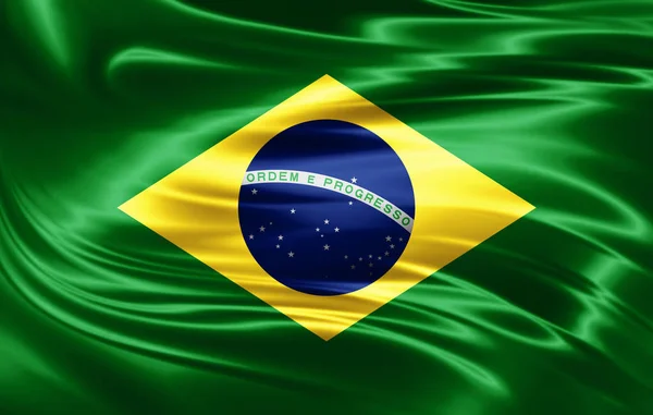 Bandera Brasil Con Espacio Copia Para Texto Imágenes — Foto de Stock