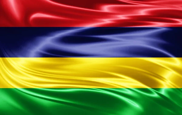 Vlag Van Mauritius Met Kopie Ruimte Voor Tekst Illustratie — Stockfoto