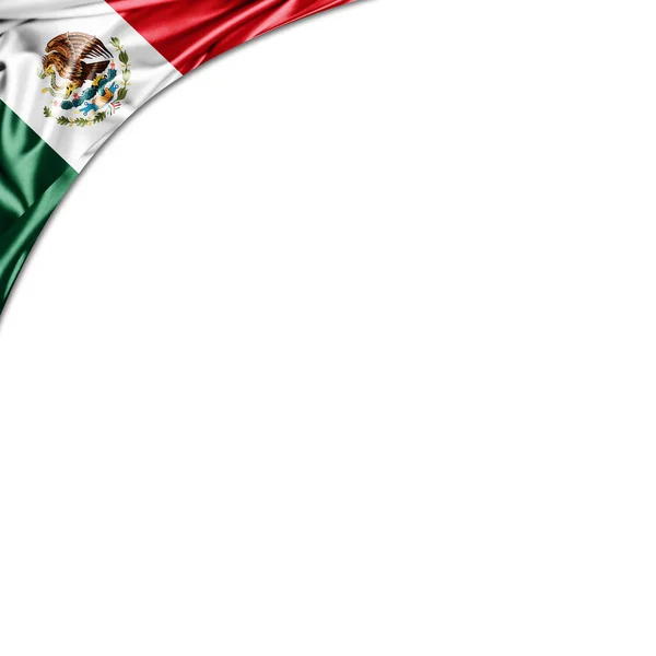 Bandera México Con Espacio Copia Para Texto Sobre Fondo Blanco —  Fotos de Stock