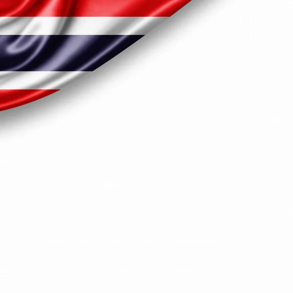 Flagge Von Thailand Mit Kopierplatz Für Ihren Text Auf Weißem — Stockfoto