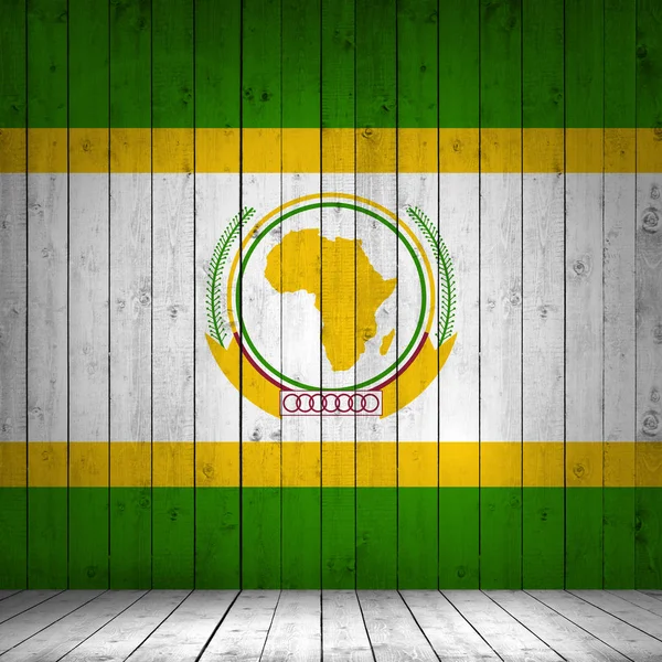 Bandiera Dell Unione Africana Sfondo Legno Illustrazione — Foto Stock