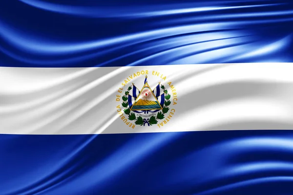Flaga Salwadoru Kopia Miejsce Twój Tekst Ilustracje — Zdjęcie stockowe