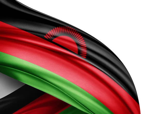 Vlag Van Malawi Met Kopie Ruimte Voor Tekst Witte Achtergrond — Stockfoto