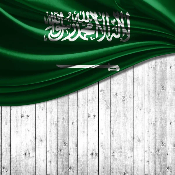 Bandeira Arábia Saudita Com Espaço Cópia Para Seu Texto Ilustração — Fotografia de Stock