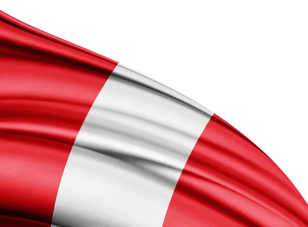 Vlajka Peru Kopií Prostor Pro Text Bílém Pozadí Ilustrace — Stock fotografie