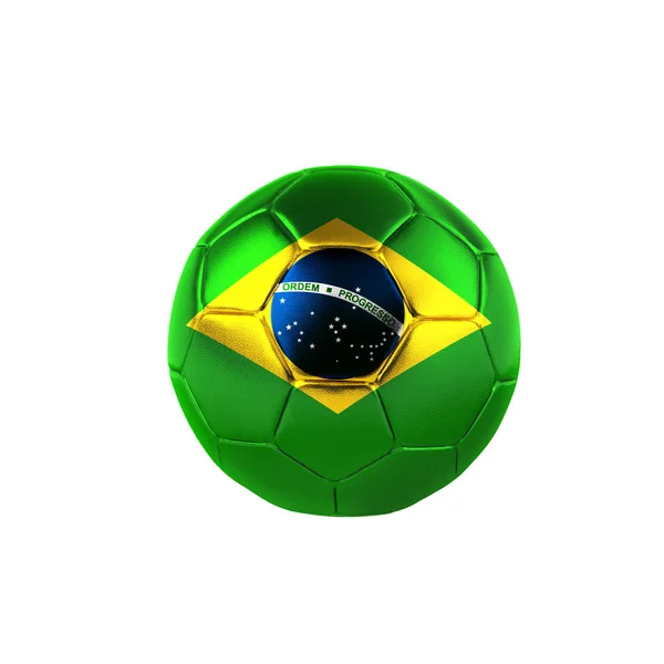 Vlag Van Brazilië Voetbal Met Kopie Ruimte Voor Tekst Afbeeldingen — Stockfoto