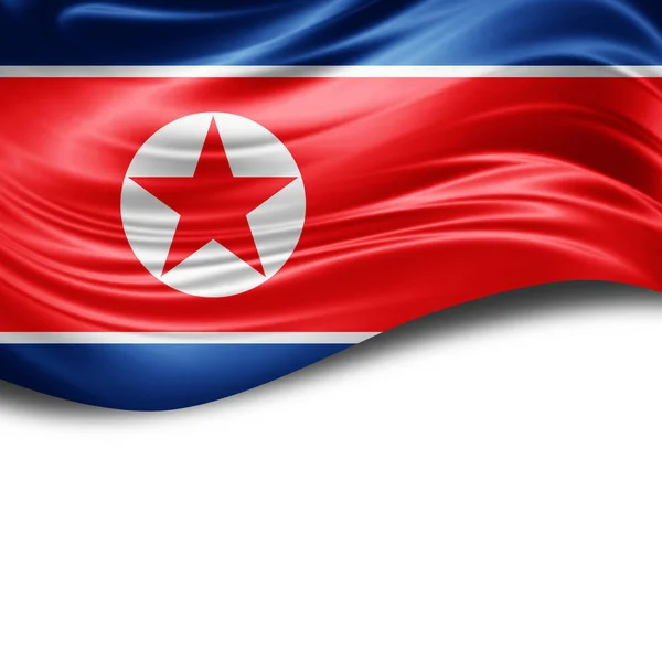 Bandeira Coreia Norte Com Espaço Cópia Para Seu Texto Sobre — Fotografia de Stock