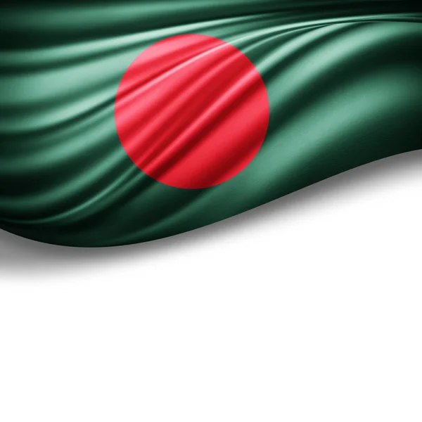 Bandera Bangladesh Con Espacio Copia Para Texto Sobre Fondo Blanco —  Fotos de Stock