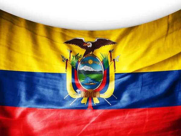 Vlag Van Ecuador Met Kopie Ruimte Voor Tekst Illustratie — Stockfoto