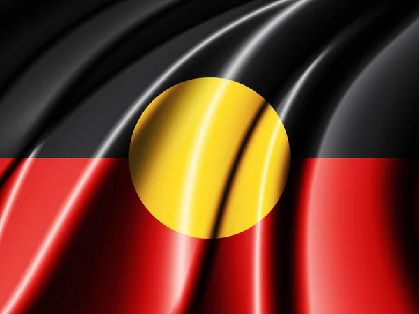 Bandera Australia Aborigen Con Espacio Copia Para Texto Ilustración — Foto de Stock