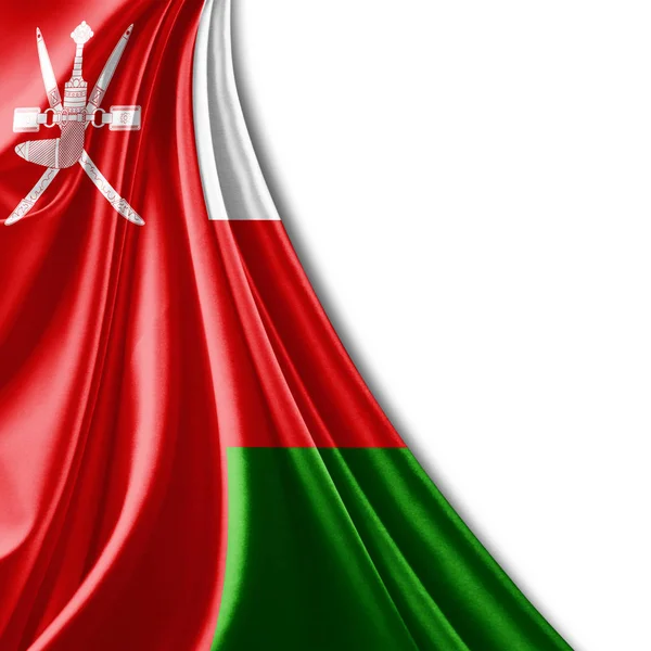 Bandeira Omã Com Espaço Cópia Para Seu Texto Ilustração — Fotografia de Stock