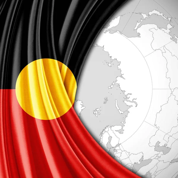 Flag of Aboriginal Australia   with copy space for your text  - 3D illustration