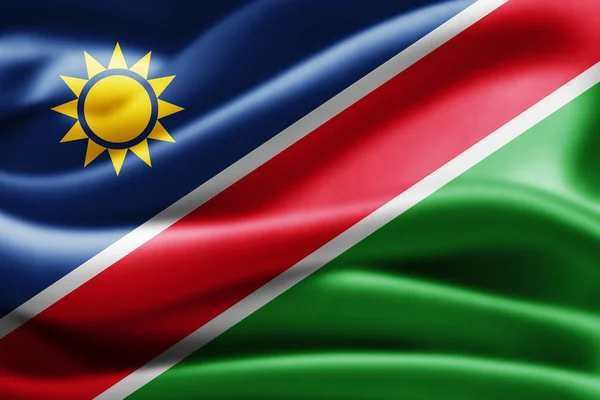 Vlag Van Namibië Met Kopie Ruimte Voor Tekst Illustratie — Stockfoto