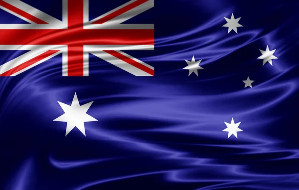 Vlag Van Australië Met Kopie Ruimte Voor Tekst Illustratie — Stockfoto