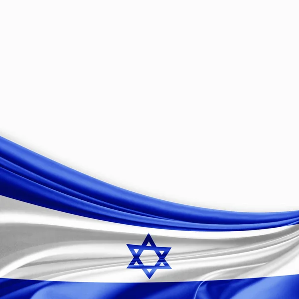 Bandera Israel Con Espacio Copia Para Texto Sobre Fondo Blanco — Foto de Stock
