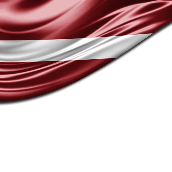 Bandera Letonia Con Espacio Copia Para Texto Ilustración — Foto de Stock
