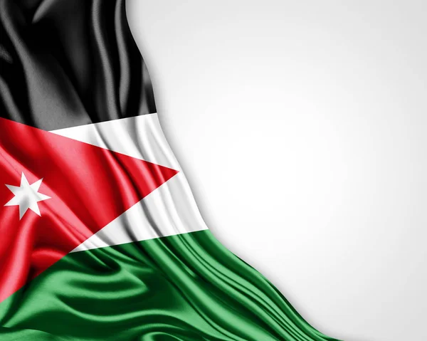 Bandeira Jordânia Com Espaço Cópia Para Seu Texto Ilustração — Fotografia de Stock