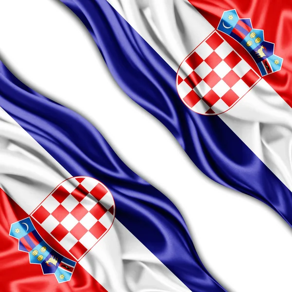 Hırvatistan Bayrağı Ile Kopya Alanı Metin Çizim Için — Stok fotoğraf