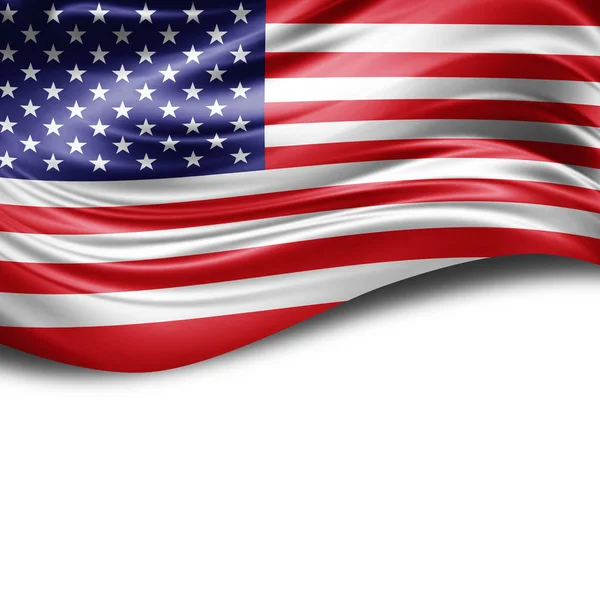 Flag Usa Copy Space Your Text White Background Illustration — Stock Photo, Image