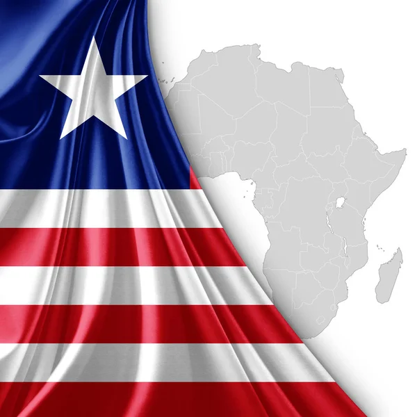Bendera Liberia Dengan Salinan Spasi Untuk Teks Anda Ilustrasi — Stok Foto