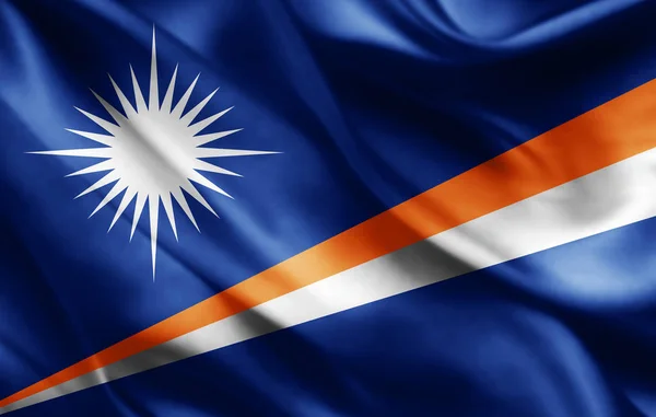 Bandiera Delle Isole Marshall Con Spazio Copia Del Testo Illustrazione — Foto Stock