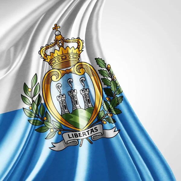 Bandera San Marino Con Espacio Copia Para Texto Ilustración — Foto de Stock