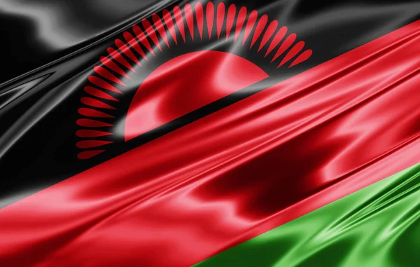 Bandiera Del Malawi Con Spazio Copia Del Testo Illustrazione — Foto Stock