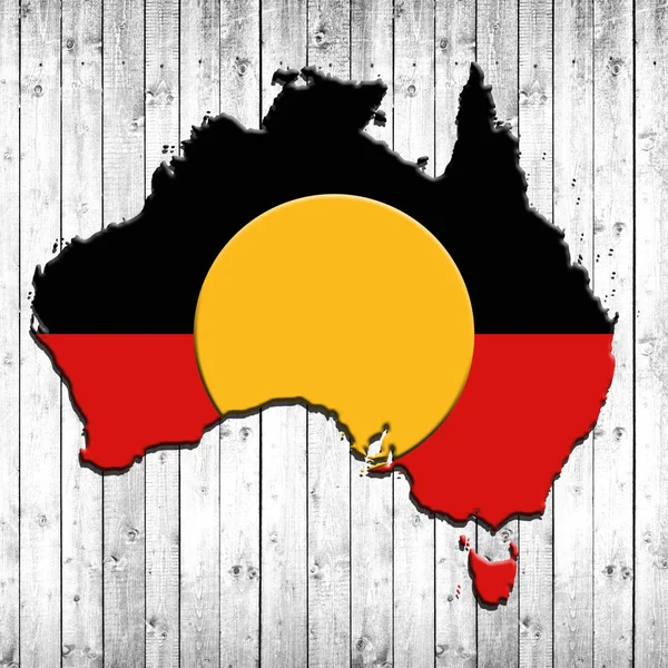 Bandera Australia Aborigen Con Espacio Copia Para Texto Ilustración — Foto de Stock