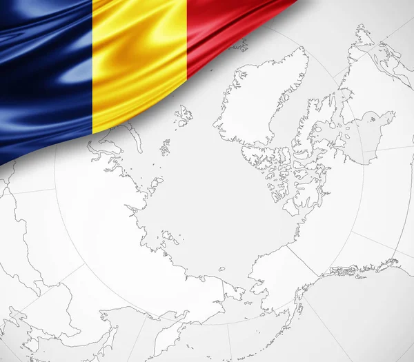 Rumäniens Flagga Med Kopia Utrymme För Din Text Illustration — Stockfoto
