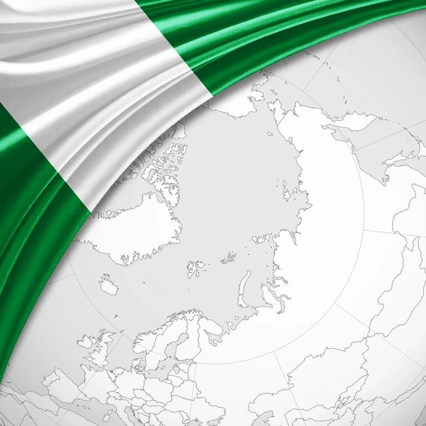 尼日利亚国旗与复制空间为您的文本 — 图库照片