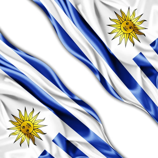 Flaga Urugwaju Kopia Miejsce Tekst Białym Tle Ilustracja — Zdjęcie stockowe