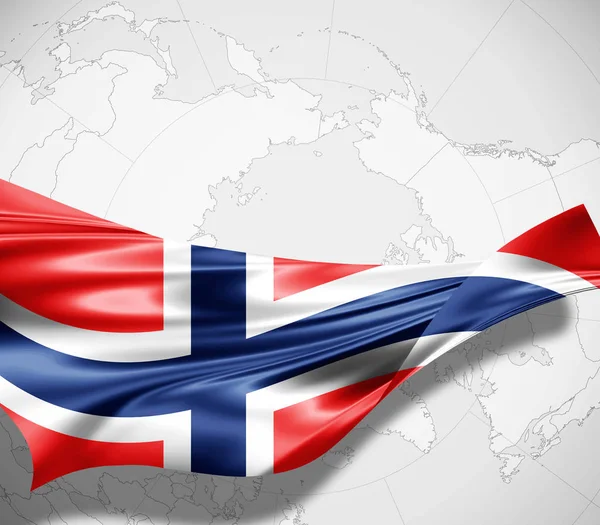 Vlag Van Noorwegen Met Kopie Ruimte Voor Tekst Illustratie — Stockfoto