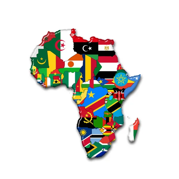 Africa Continente Fatto Bandiere Illustrazione — Foto Stock