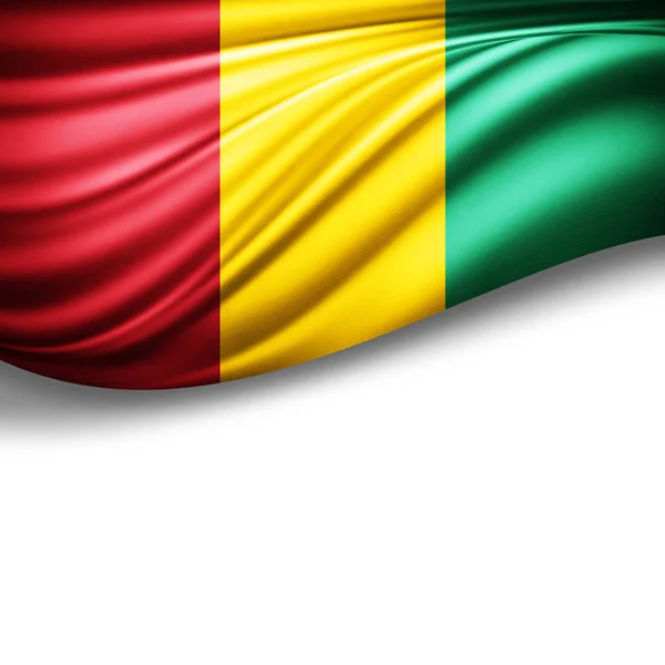 Flaga Gwinei Kopia Miejsce Tekst Białym Tle Ilustracja — Zdjęcie stockowe