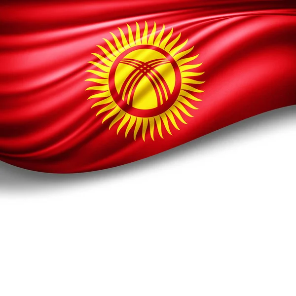 Vlag Van Kirgizië Met Kopie Ruimte Voor Tekst Illustratie — Stockfoto