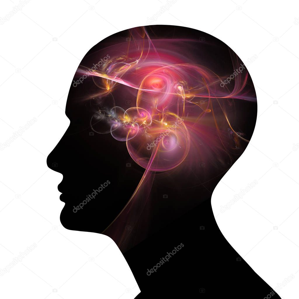  human head, background - 3D illustration