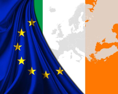 Metin veya görüntüler için kopya alanı ile İrlanda bayrağı 