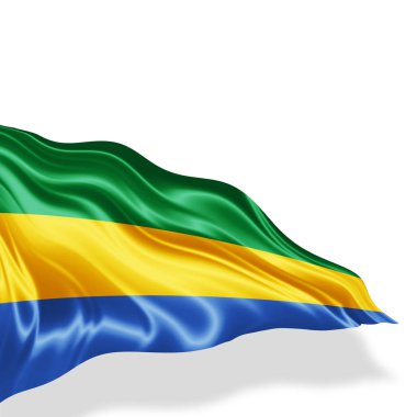 Gabon bayrağı ile kopya alanı metin - 3d çizim için    