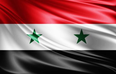 Suriye bayrağı ile kopya alanı metin - 3d çizim için    