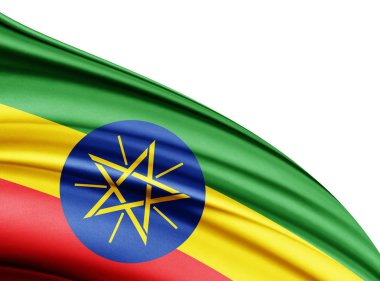 Etiyopya bayrağı ile kopya alanı metin - 3d çizim için    