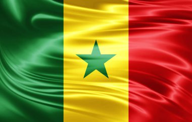 Senegal bayrağı ile kopya alanı metin - 3d çizim için    