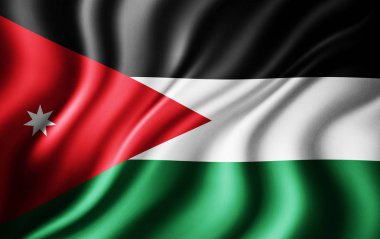 Kopya alanı için metin - 3d çizim ile Ürdün bayrağı    