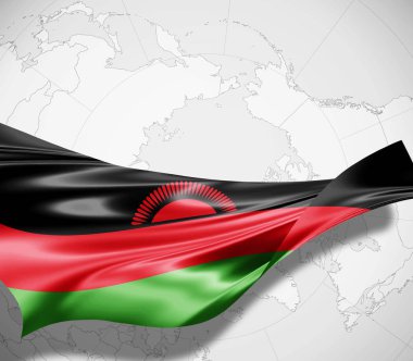 Malavi bayrağı ile kopya alanı metin - 3d çizim için    