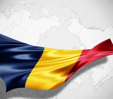 Çad bayrağı ile kopya alanı metin - 3d çizim için    